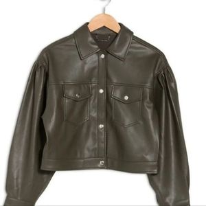 Tahari faux leather jacket